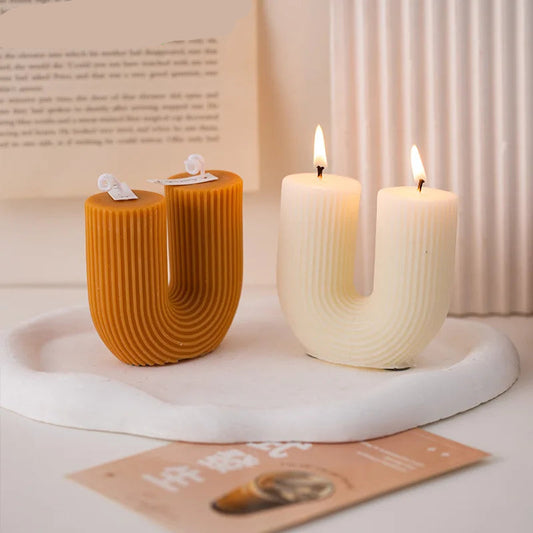 U-Shaped Ribbed Scented Candles