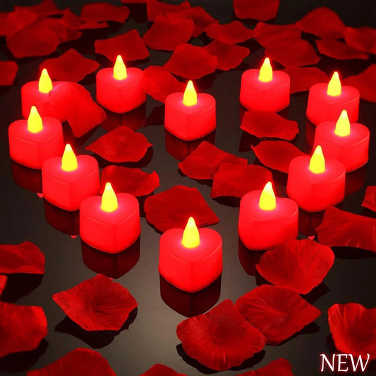 24-Piece Heart LED Tealight Candles