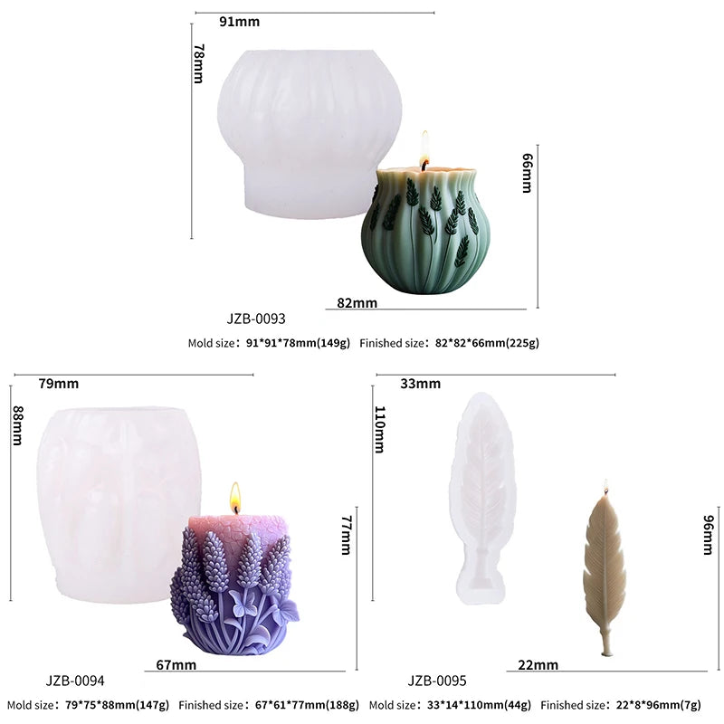 Lavender Shaped Silicone Candle Mold